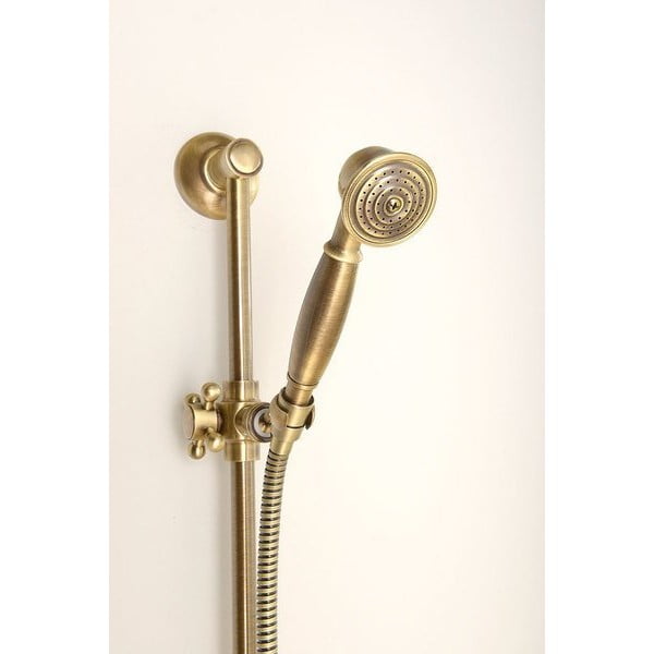 Sieninis iš žalvario dušo užuolaidų karnizas bronzinės spalvos stumdomas laikiklis 67 cm Antea – Sapho-image-4