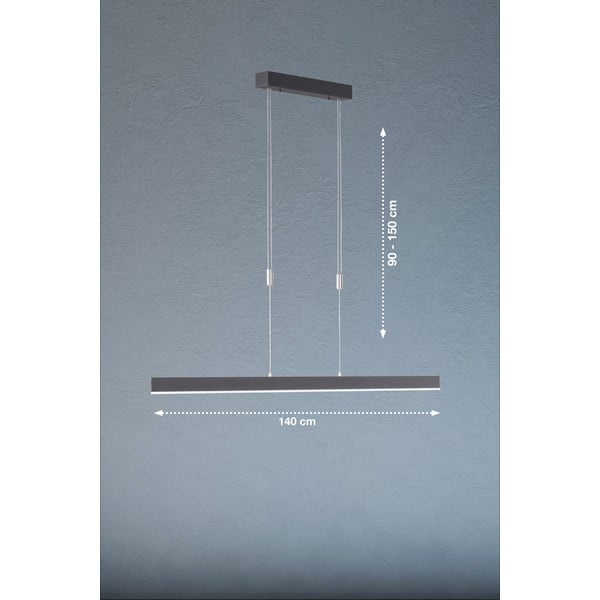 Kabantis šviestuvas juodos spalvos LED su pritemdymo funkcija Straight – Fischer & Honsel-image-4