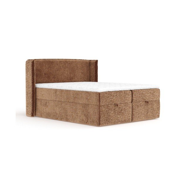 Spyruoklinė lova oranžinės spalvos su sandėliavimo vieta 200x200 cm Passion – Maison de Rêve