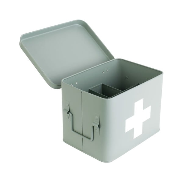 Mėtų žalios spalvos metalinė pirmosios pagalbos vaistinėlė PT LIVING Medicine, plotis 21,5 cm-image-3
