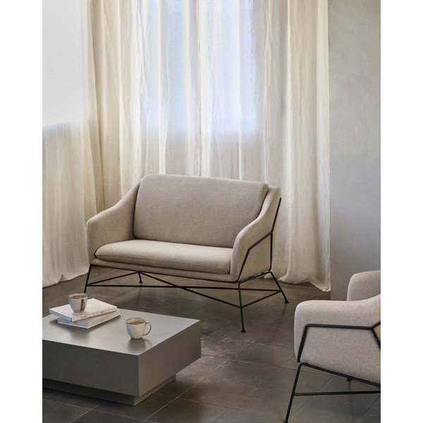 Smėlio spalvos sofa 128 cm Brida – Kave Home-image-4