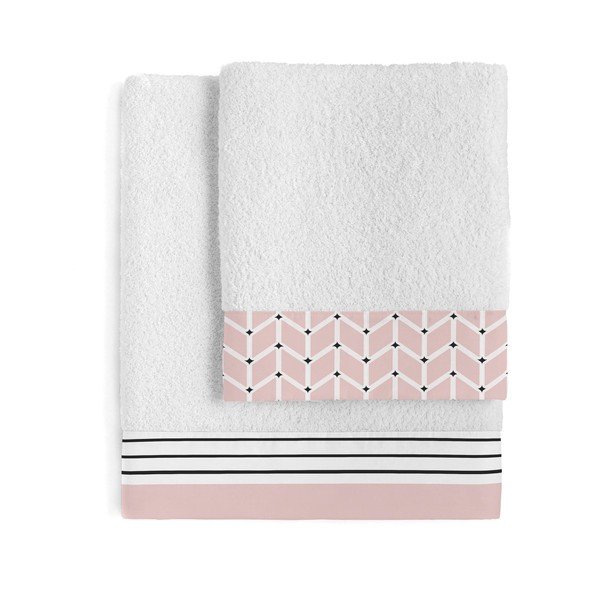 2 medvilninių rankšluosčių rinkinys Blanc Blush