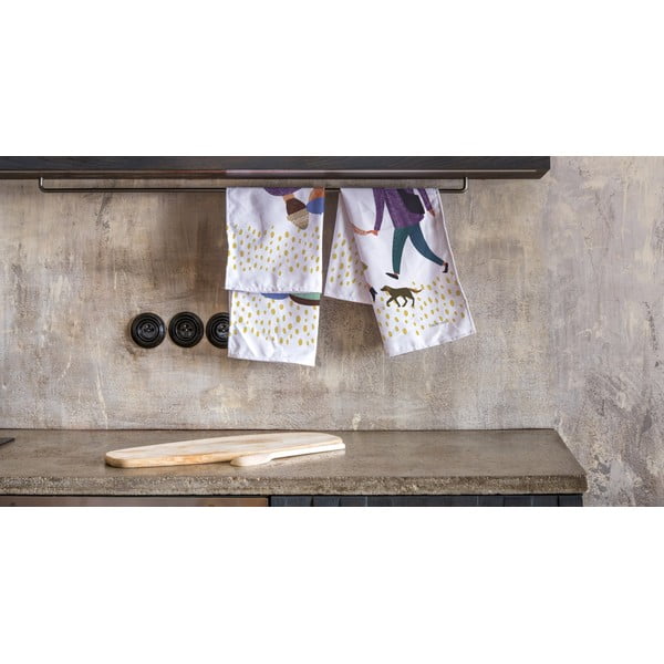 2 baltų medvilninių virtuvinių rankšluosčių rinkinys Butter Kings Family, 50 x 70 cm-image-1