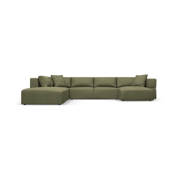 Kampinė sofa šviesiai žalios spalvos (su kairiuoju kampu/„U“ formos) Esther – Milo Casa