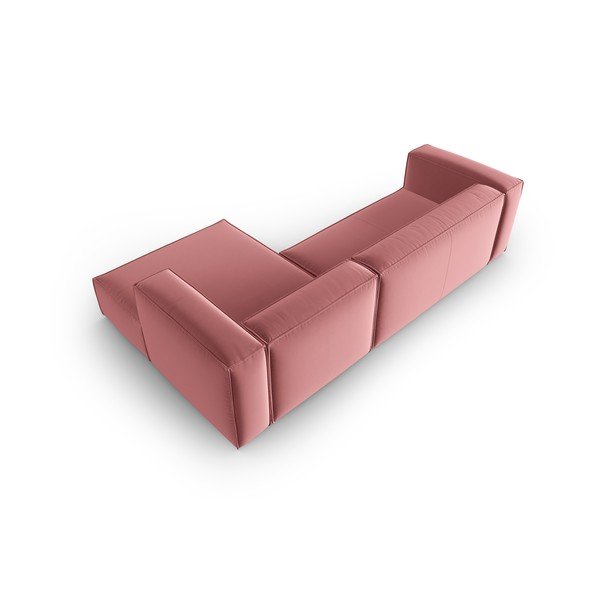 Iš velveto kampinė sofa rožinės spalvos Mackay – Cosmopolitan Design-image-3