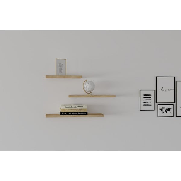 3 ąžuolo dekoro lentynos Leila - Kalune Design-image-3