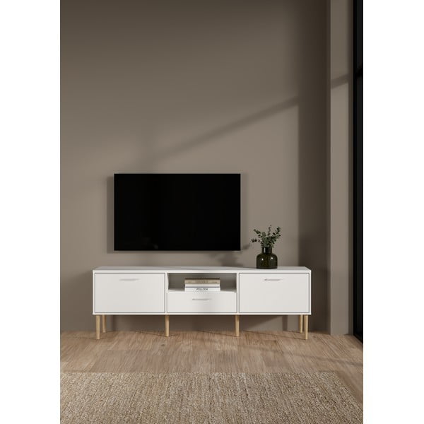 TV spintelė baltos spalvos 177x57 cm Media – Tvilum-image-1