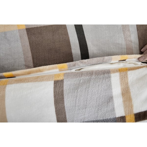 Iš mikropliušo viengulė patalynė pilkos spalvos/rudos spalvos 140x200 cm – My House-image-2