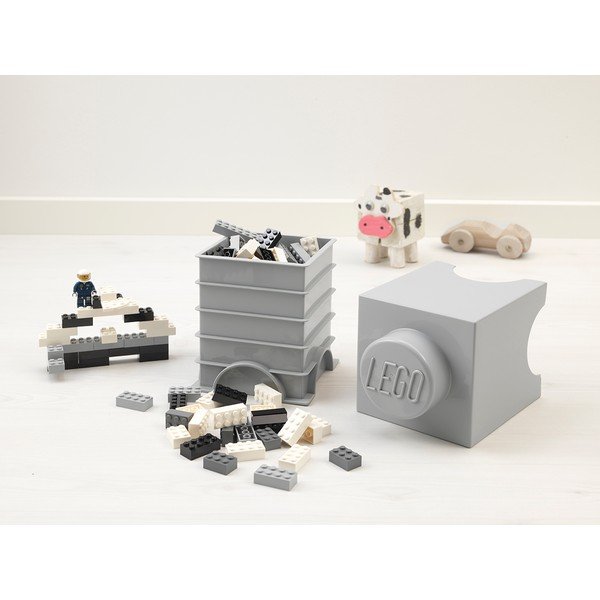 Vaikiška pilka daiktų saugojimo dėžutė LEGO® Cuboid-image-1
