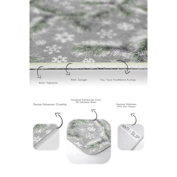 Vonios kilimėliai pilkos spalvos 2 vnt. 60x100 cm – Mila Home-image-2