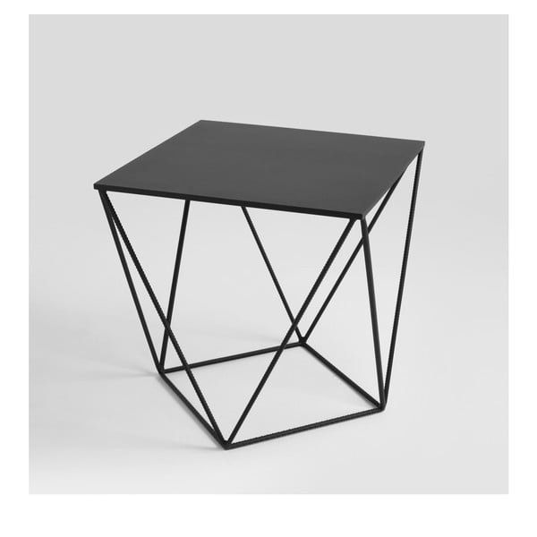 "Custom Form Daryl" juodas kavos staliukas, 60 x 60 cm