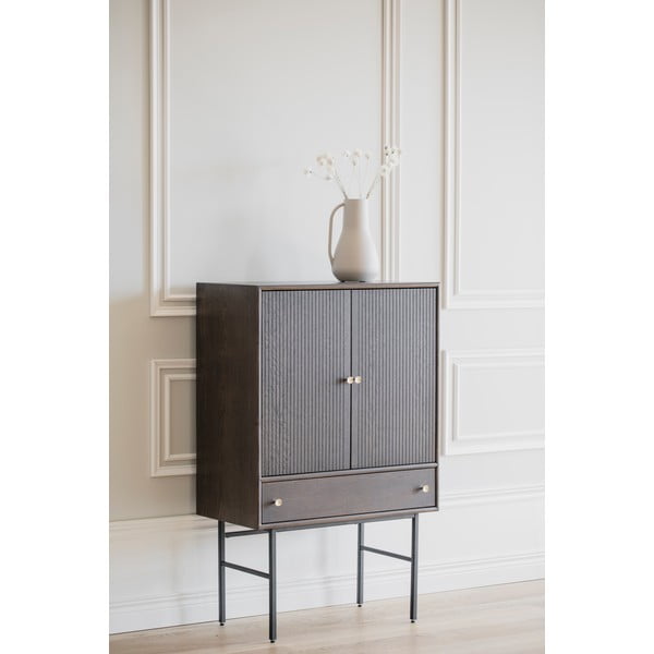 Ruda komoda iš ąžuolo medienos Rowico Clearbrook, plotis 79 cm-image-3
