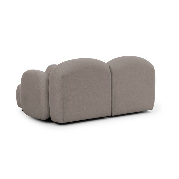 Pilkos spalvos kampinė sofa iš boucle (su dešiniuoju kampu/su gultu) Orbit – Ropez-image-3