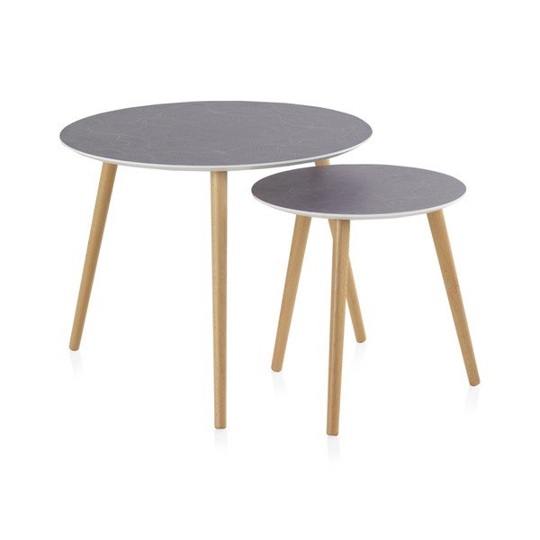 2 kavos staliukų rinkinys "Geese Nordic Style Grisso", ⌀ 60 cm