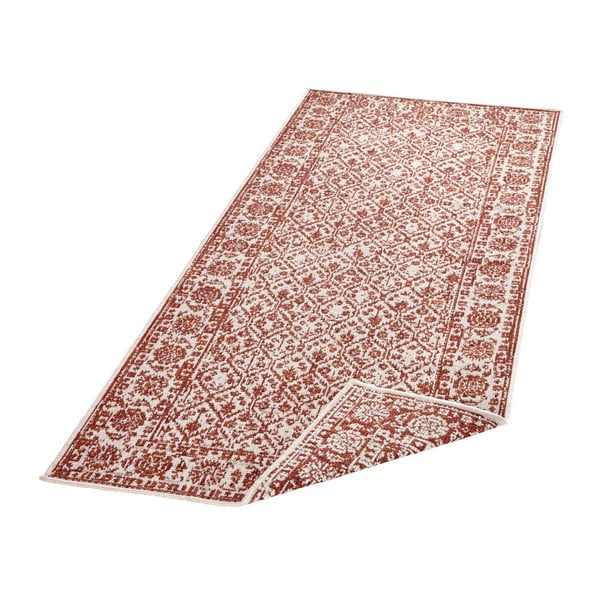 Raudonas raštuotas dvipusis lauko kilimas bougari Curacao, 80 x 150 cm-image-2