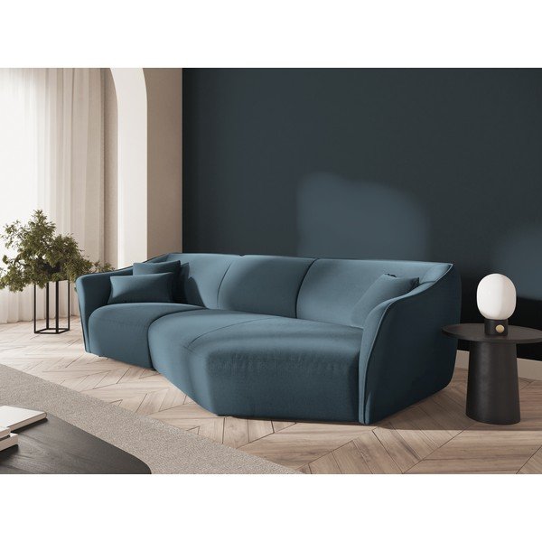 Iš velveto kampinė sofa mėlynos spalvos Tokyo – Cosmopolitan Design-image-1