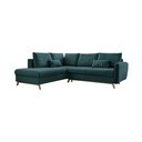 Turkio spalvos sofa-lova Miuform Scandic Lagom L, kairysis kampas