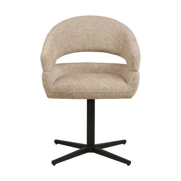 Smėlio spalvos iš audinio valgomojo kėdė su porankiais Dover – House Nordic-image-2