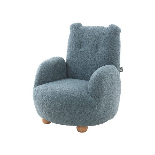 Mėlynos spalvos iš boucle vaikiškas krėslas Rocky – Vipack