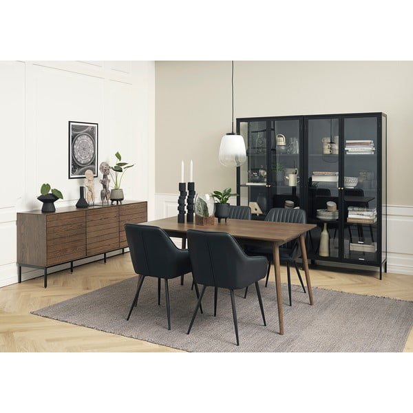 Iš metalo vitrina juodos spalvos 90x190 cm Carmel – Unique Furniture-image-1