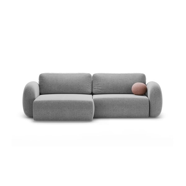 Šviesiai pilkos spalvos iš šenilinio audinio sulankstoma/su sandėliavimo vieta kampinė sofa Tonale – Cosmopolitan Design