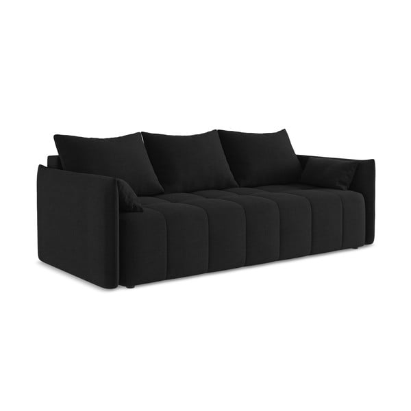 Juodos spalvos sulankstoma/su sandėliavimo vieta sofa 225 cm Moku – Makamii-image-2