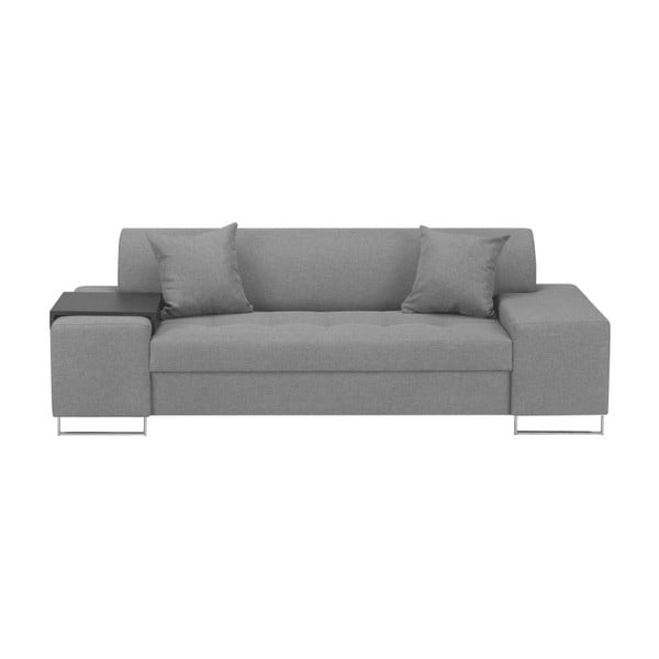 Šviesiai pilka sofa su sidabrinėmis kojelėmis "Cosmopolitan Design Orlando", 220 cm