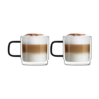 2 dvigubų sienelių puodelių rinkinys Vialli Design Carbon, 320 ml