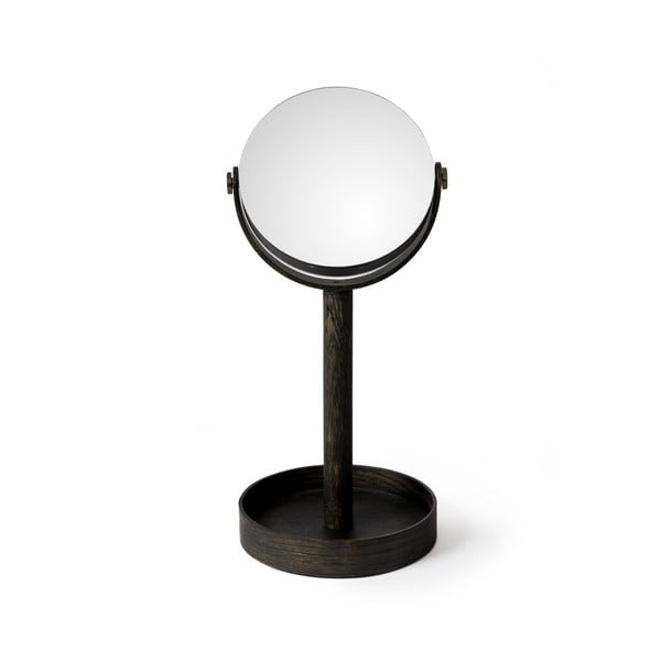 Stalinis kosmetinis didinamasis tamsus veidrodis su ąžuolo medienos stovu Wireworks Magnify Dark-image-2