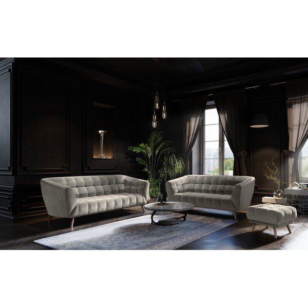 Smėlio spalvos aksominė sofa Interieurs 86 Étoile, 210 cm-image-4
