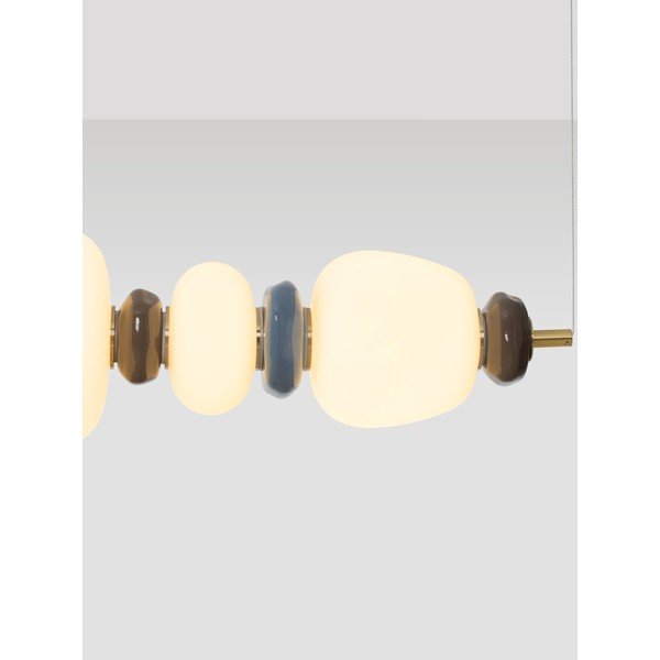 Baltos spalvos/auksinės spalvos iš metalo kabantis šviestuvas LED su pritemdymo funkcija su porcelianiniu gaubtu/su stiklo gaubtu Palo – Nova Luce-image-1