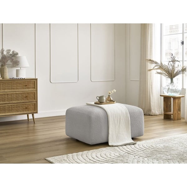 Iš boucle taburetė šviesiai pilkos spalvos Tina – Bobochic Paris-image-1