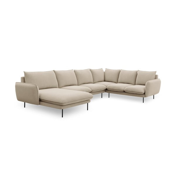 Smėlio spalvos U formos sofa Cosmopolitan Design Vienna, kampas dešinėje-image-4