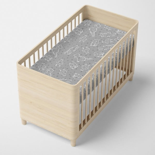 Vaikiška medvilninė paklodė Moshi Moshi Best Buddies, 60 x 120 cm-image-1