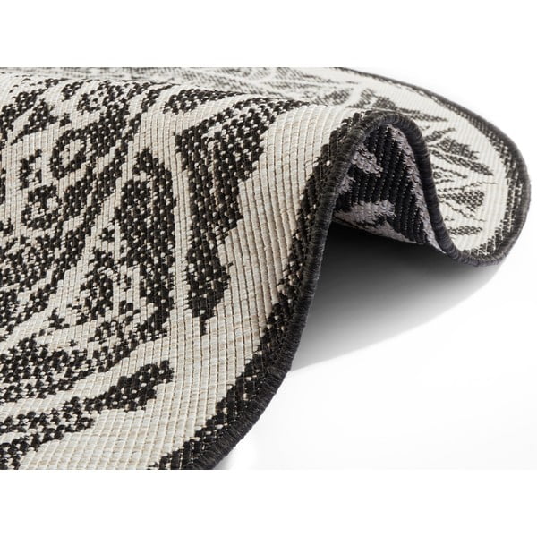 Juodos ir kreminės spalvos lauko kilimas NORTHRUGS Siruma, ø 200 cm-image-2