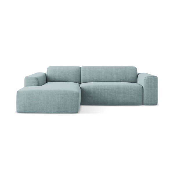 Mėlynos spalvos kampinė sofa (su kairiuoju kampu/su gultu) Keli – Makamii
