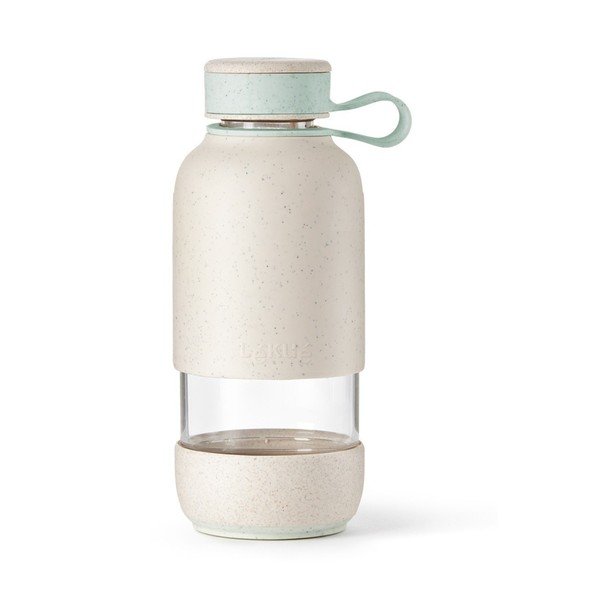 Kreminės spalvos iš stiklo  butelis Kelioninis buteliukas 500 ml To Go Organic – Lékué