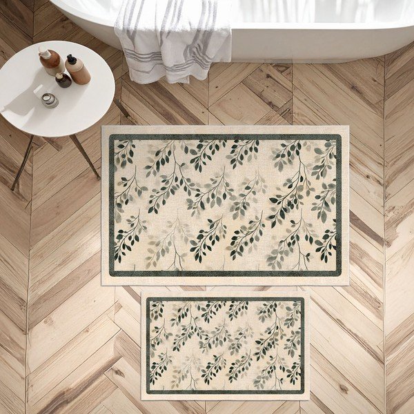 Smėlio spalvos vonios kilimėliai 2 vnt. 60x100 cm – Foutastic-image-4