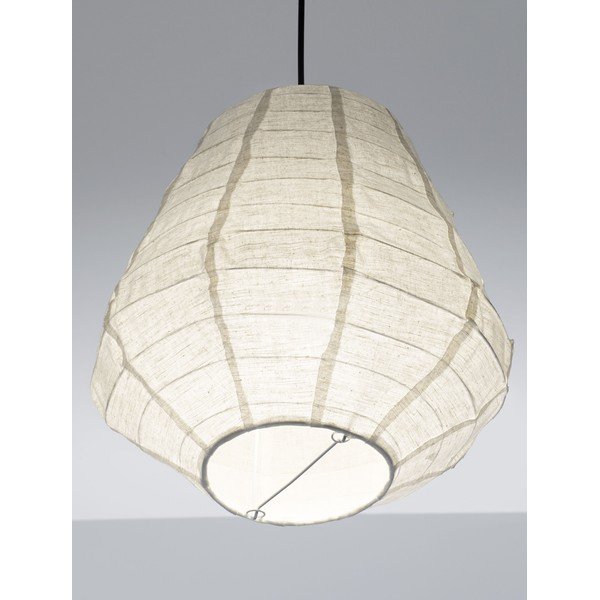 Baltos spalvos iš lino kabantis šviestuvas ø 36 cm Linnet – Nova Luce-image-1