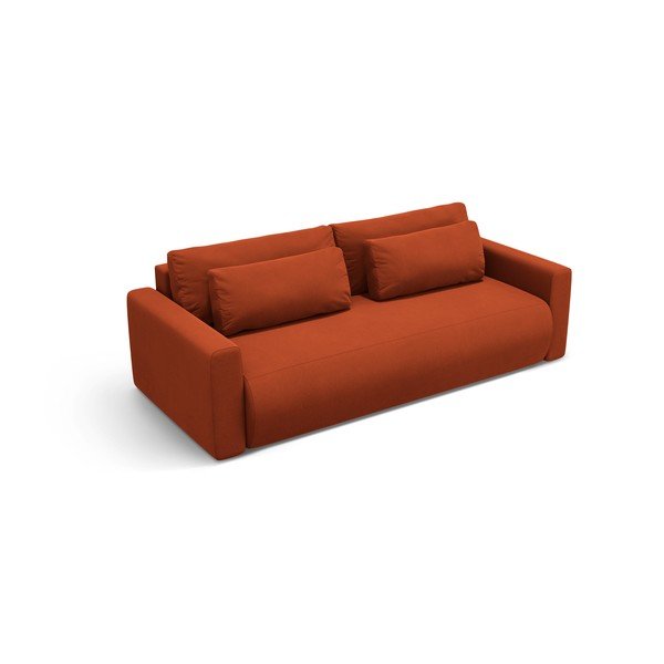 Raudonos plytų spalvos iš velveto sulankstoma/su sandėliavimo vieta sofa 238 cm Belfast – Cosmopolitan Design-image-4