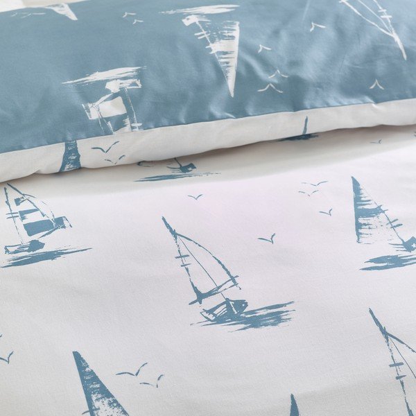 Mėlynos spalvos dvigulė patalynė 3 dalių 200x200 cm Salcombe Boats – Catherine Lansfield-image-4