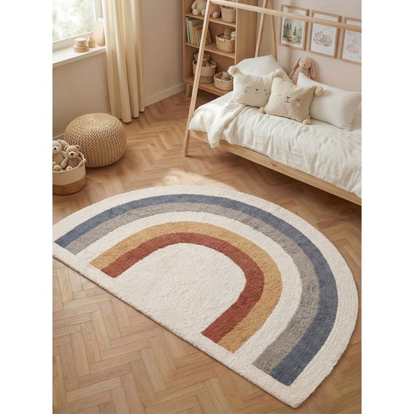 Skalbiamas/rankų darbo kreminės spalvos iš medvilnės vaikiškas kilimas 140x200 cm Snuggle Riva – Hanse Home-image-1