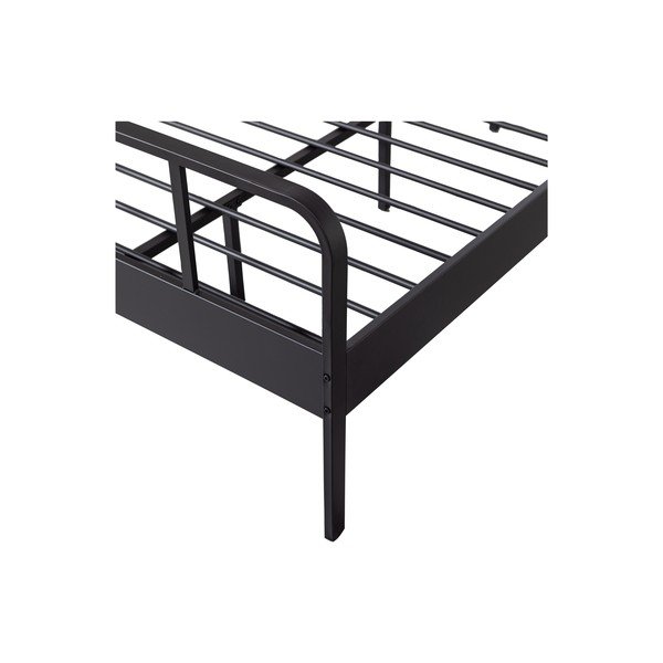 Viengulė lova juodos spalvos su lovos grotelėmis iš metalo 120x200 cm Mees – WOOOD-image-4