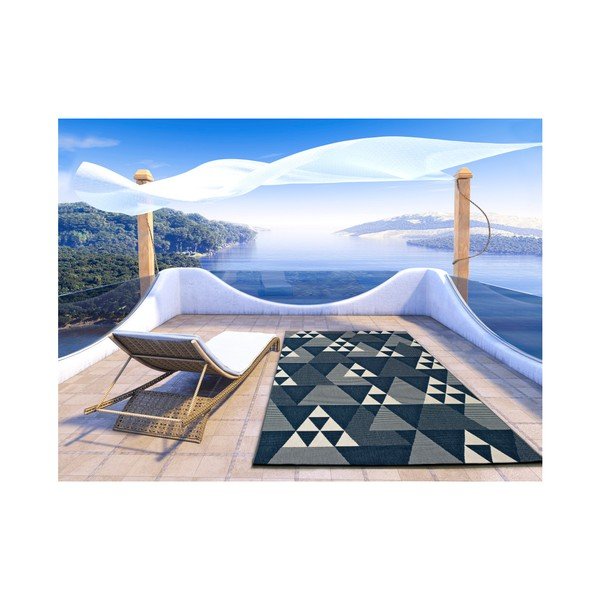 Mėlynas lauko kilimas Universal Clhoe Triangles, 140 x 200 cm-image-2