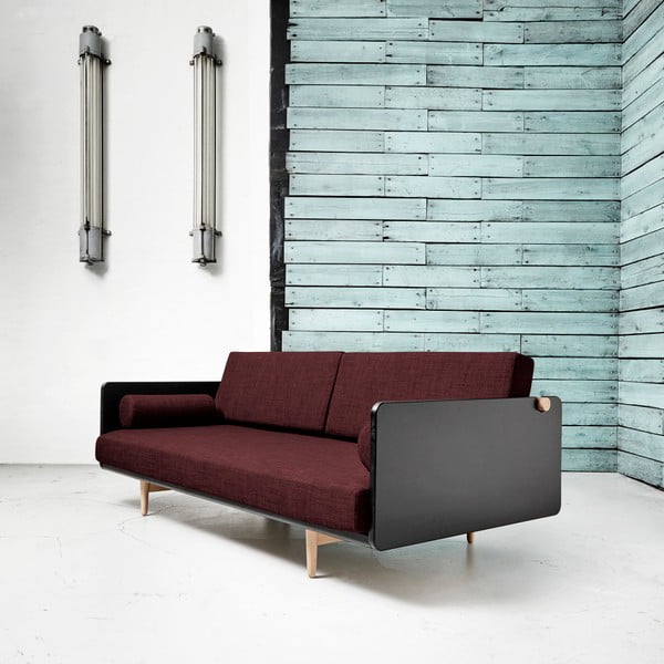 Kintama sofa "Karup Deva Black/Raw Oak/Passion Red-image-4