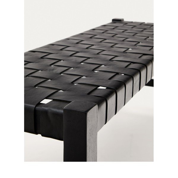 Iš odos suolas juodos spalvos Calixta – Kave Home-image-4