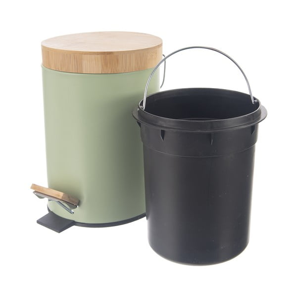 Iš metalo šiukšliadėžė šviesiai žalios spalvos su pedalu 5 l Greenish – Orion-image-3