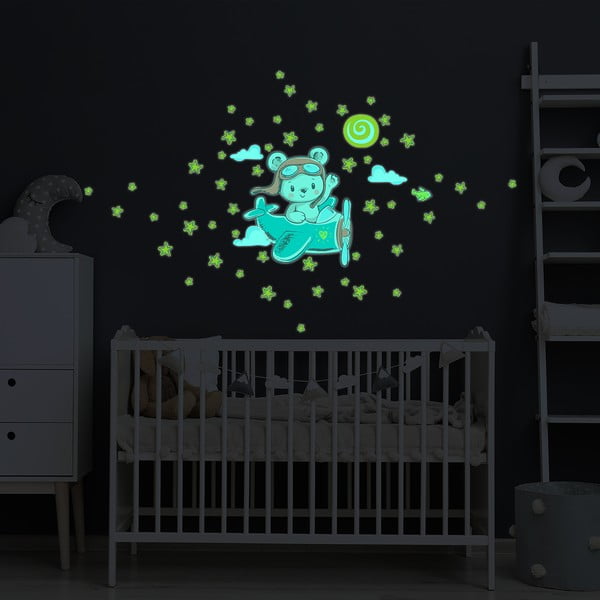 Vaikiškas sieninis lipdukas 30x25 cm Pilot Bear - Ambiance-image-4