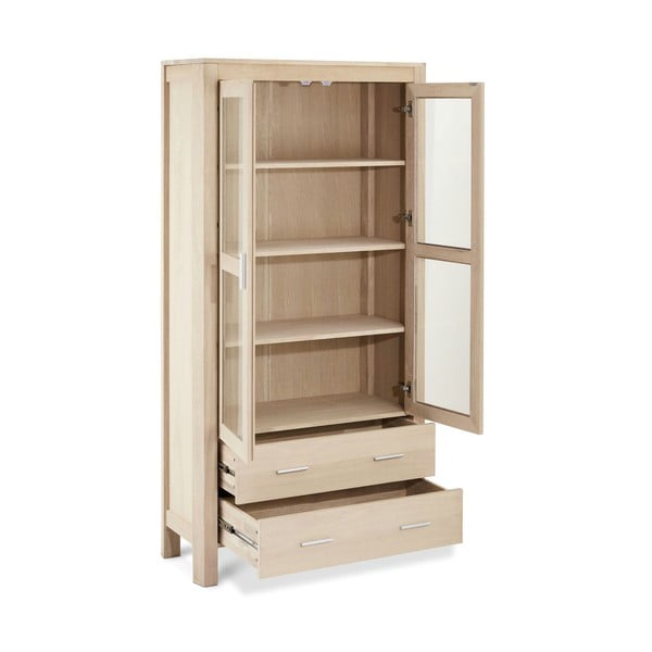 Vitrina natūralios spalvos iš ąžuolo 100x190 cm Paris – Furnhouse-image-2