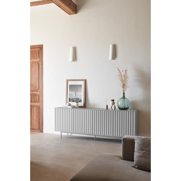 Žema šoninė spintelė pilkos spalvos 211x80 cm Sierra – Teulat-image-1